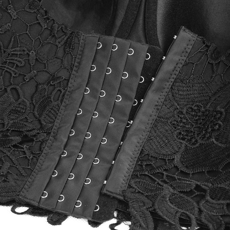 ELLACCI Women's Floral Lace Bustier Crop Top Gothic Corset Bra Tops Black Large - Image 5
